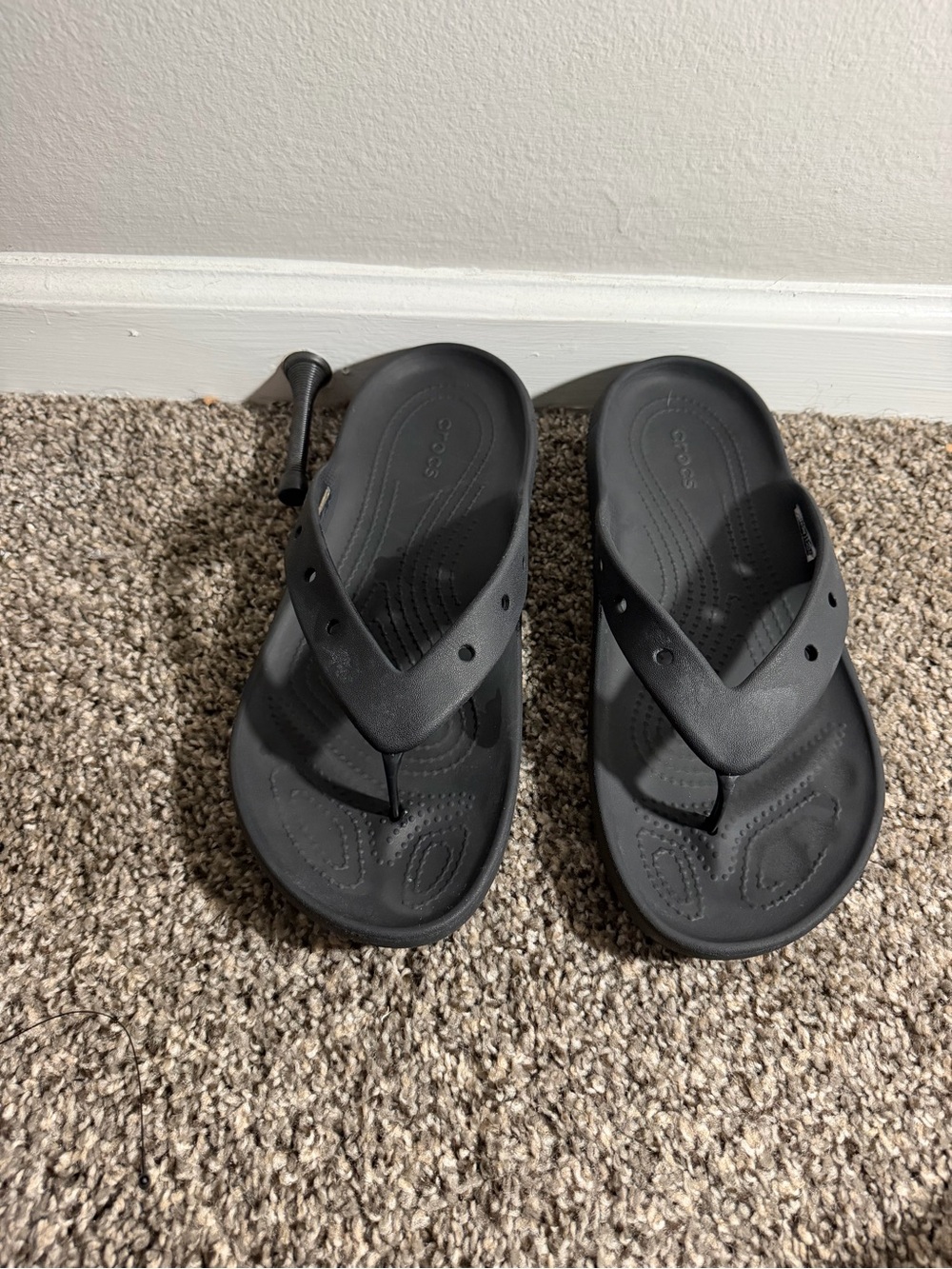CROCS Kids Black Thong Flip Sandals